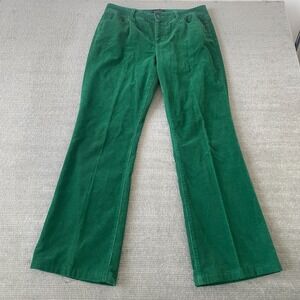 Talbots Pants Women 10 Curvy Green Corduroy Wide Leg Trouser Wide Leg Office